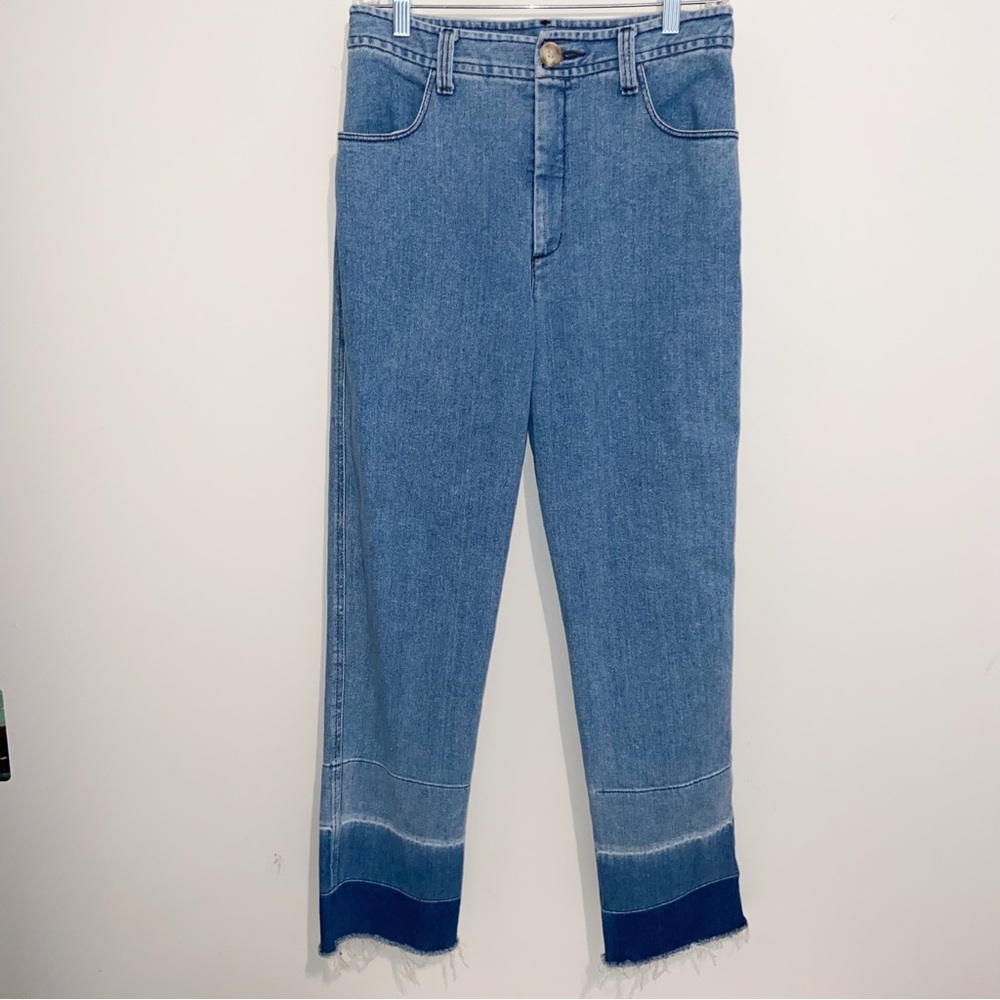 R.G. Kane Jeans Womens Size 10 High Waist Fray Raw Hem Denim Pants USA Made Boho